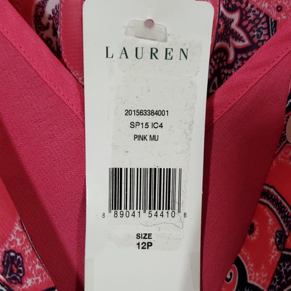 New Ralph Lauren Pink Paisley Dress - Picture 9 of 14